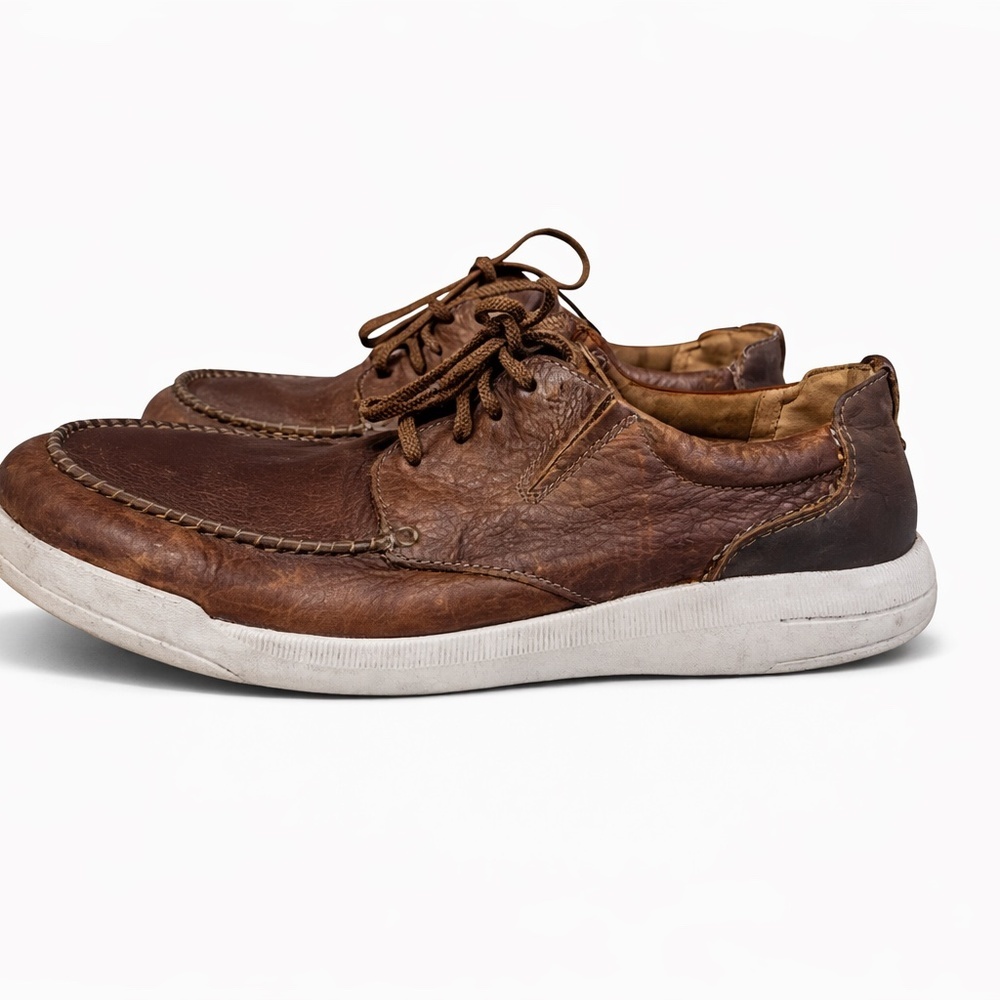 Clarks Men's Driftway Low Dark Brown Leather Casual Comfort Shoes Size 11M​​​​